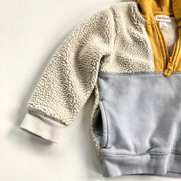 Cat & Jack Colorblock Fleece and Sherpa 1-4 Zip Size Toddler Boys 3T - Picture 6 of 9